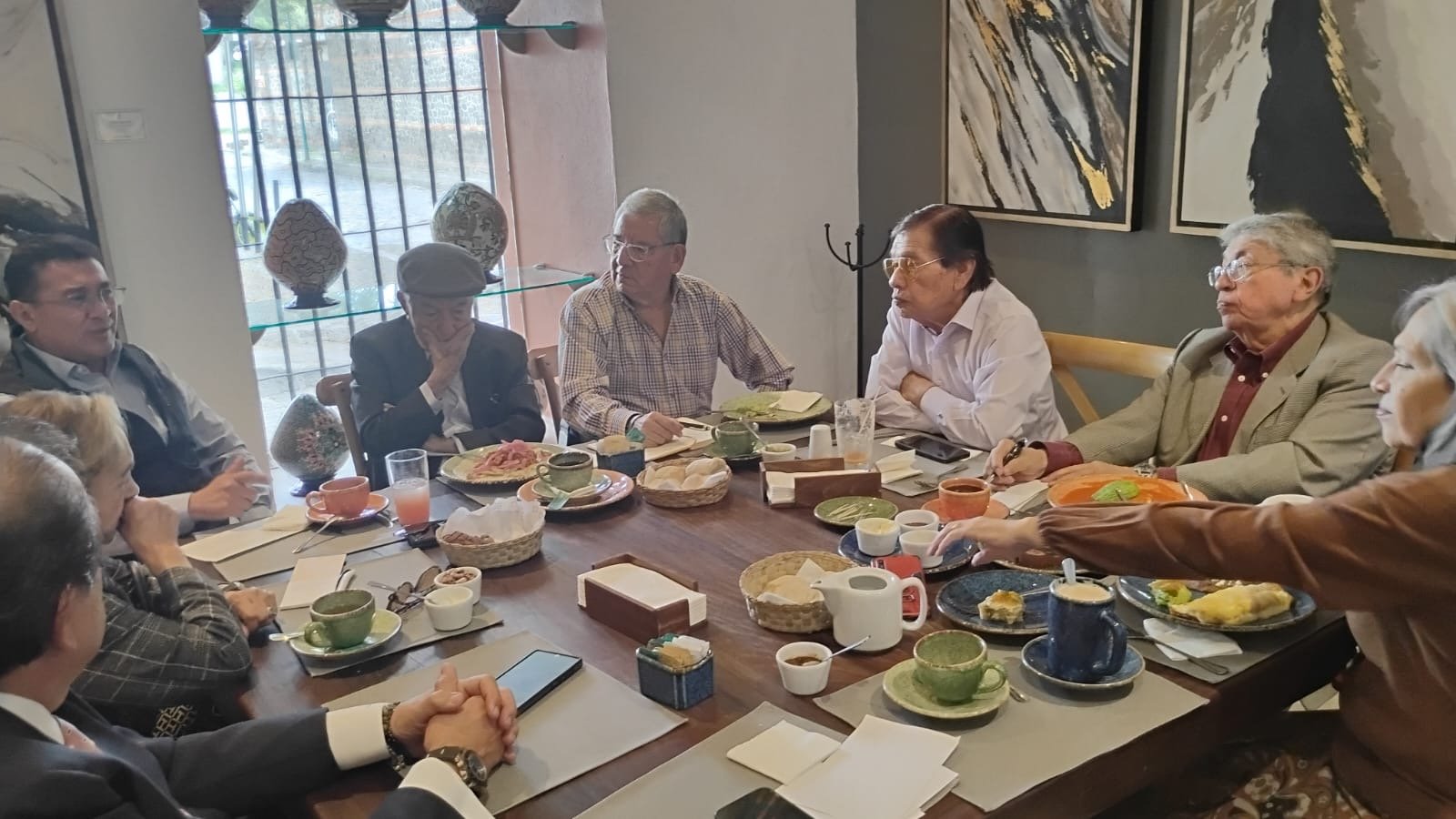 Pavel Gaspar Ramírez, presidente de la JUCOPO, en reunión con columnistas de G XX-XXI